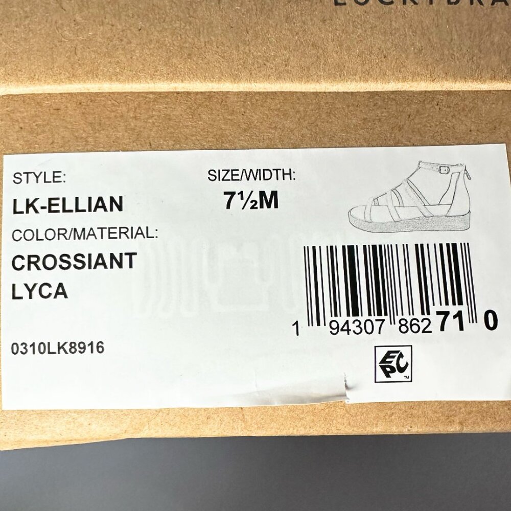 Lucky Brand Women's Ellian Crossiant Lyca Synthetic Wedge Sandal 7.5M, Brand New - Picture 7 of 13